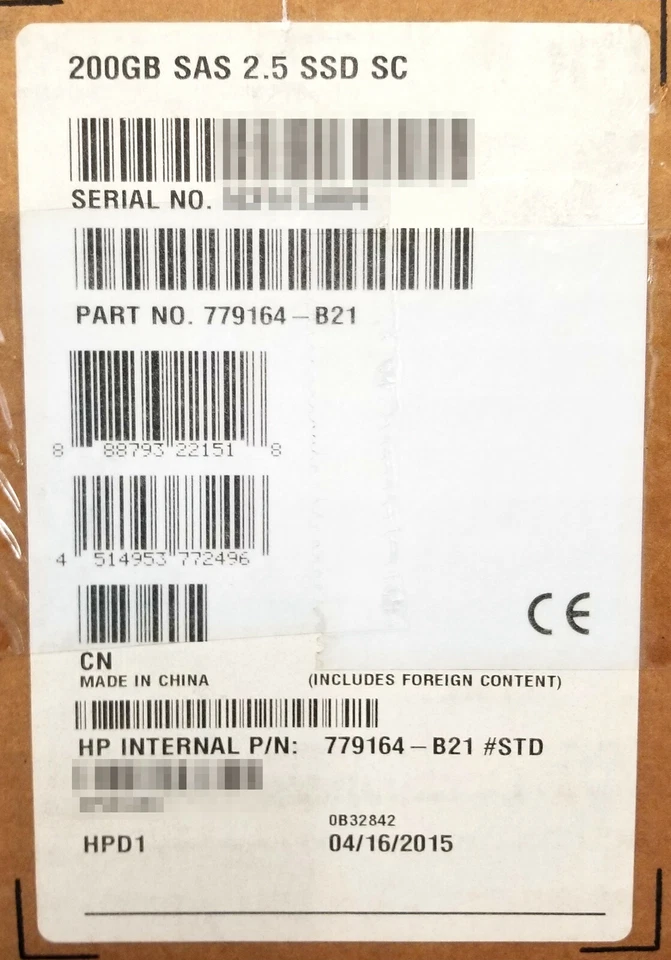 NEW HP 200GB 12G SAS Mainstream Endurance SFF SC SSD 779164-B21 780430-001 - Image 1 of 1