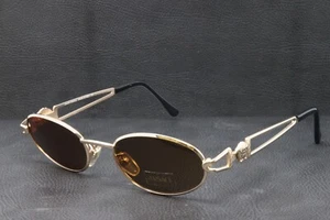 Gafas de sol Gianni Versace para mujer Medusa doradas ovaladas metal vintage 50 mm X44-030 - Imagen 1 de 6