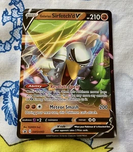 🦆 Galarian Sirfetch'd V SWSH043 Promo Card Sword & Shield Pokemon Black Star - Picture 1 of 2