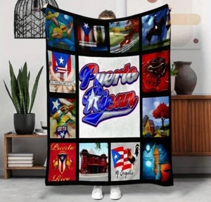 Puerto Rico Fleece Blanket Throw from USA Size 59” X 79” Manta De Puerto Rico - Picture 1 of 6
