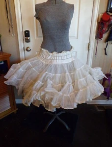 Vtg White Swing/Square Dance Crinoline Tutu Layered Ruffle Petticoat Underskirt - Picture 1 of 5