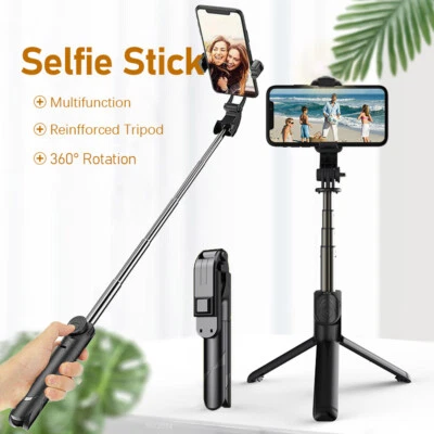 Selfie Stick Tripod Bluetooth Wireless Remote Stand For iPhone 13 Pro Max 12 11 - Image 1 of 4