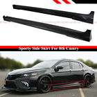 FOR 2018-24 TOYOTA CAMRY LE SE XSE XLE TR STYLE MATTE BLACK SIDE SKIRT EXTENSION