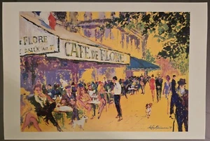 Cartolina Promo LeRoy Neiman 1999 "L'APRES - MIDI D'OR" Paris Cafe #30 - Foto 1 di 2