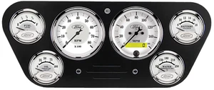53 54 55 Ford Truck Aluminum Gauge Panel w/ AutoMeter Ford Masterpiece Silver - Picture 1 of 5