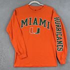 Miami Hurricanes Shirt Adult Small Orange Long Sleeve NCAA Graphic Tee unisex