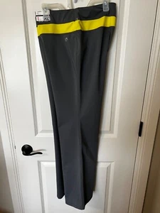 New York & Co INMOTION XL Bootcut YOGA PANTS CITYCOOL GRAY NEON YELLOW 36X33 NWT - Picture 1 of 5