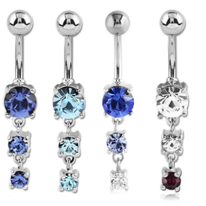 Bauchnabel Piercing Ohrstecker Ohrschmuck Ohr mit Kristallen Bauchnabelpiercing - Bild 1 von 5