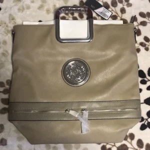 New Women Handbag -- Leather -- TAN/BROWN - Picture 1 of 6