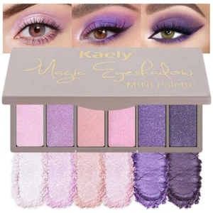 Paleta de sombras de ojos HHTTOH 6 colores púrpura - tonos púrpura mate y brillante, brillo - Imagen 1 de 6