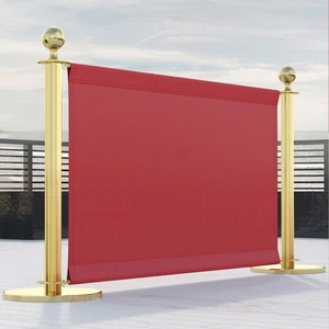 ROYAL | Cafe Absperrung | 150x70 | Rot/Gold | 2xPfosten| Gastro Sichtschutz T...