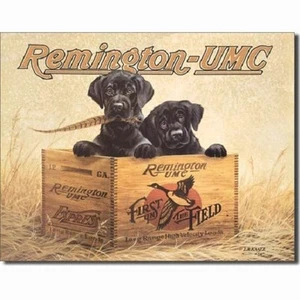 Remington UMC Finders Keepers First in the Field Hunting Dogs Vintage Tin Sign - Picture 1 of 1