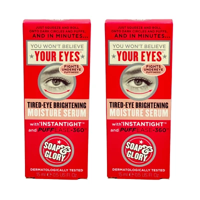 Soap & Glory Tired-Eye Brightening Moisture Serum 15ml/0.5fl.oz. LOT OF 2 - Image 1 of 2
