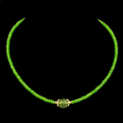 BAILYSBEADS edle designer Peridot-Kette Halskette mit grünem Turmalin neu P9iu7 - Bild 1 von 3
