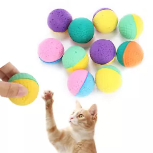 10pcs Cat Latex Balls Toys Pet Kitten Colorful Foam Ball Scratching Play Toy - Picture 1 of 12
