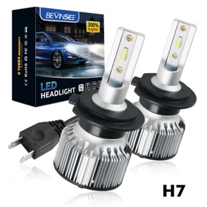 2x H7 LED Headlight Bulbs 60W High Low Beam For BMW F30 F31 F45 F34 E36 E60 E65 - Picture 1 of 9