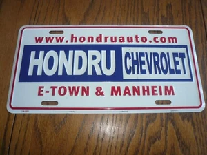 Hondru Chevrolet E-Town & Manheim Vanity License Plate Tag - New - Picture 1 of 2