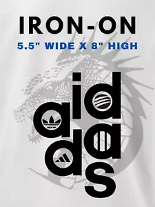 🏷️ 5.5" x 8" Adidas Tall Logo Iron-On Decals - Picture 1 of 2