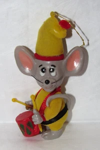 VINTAGE 1979 JASCO MERRY MICE BEFLOCKT DRUMMER BOY MOUSE WEIHNACHTSSCHMUCK - Bild 1 von 4