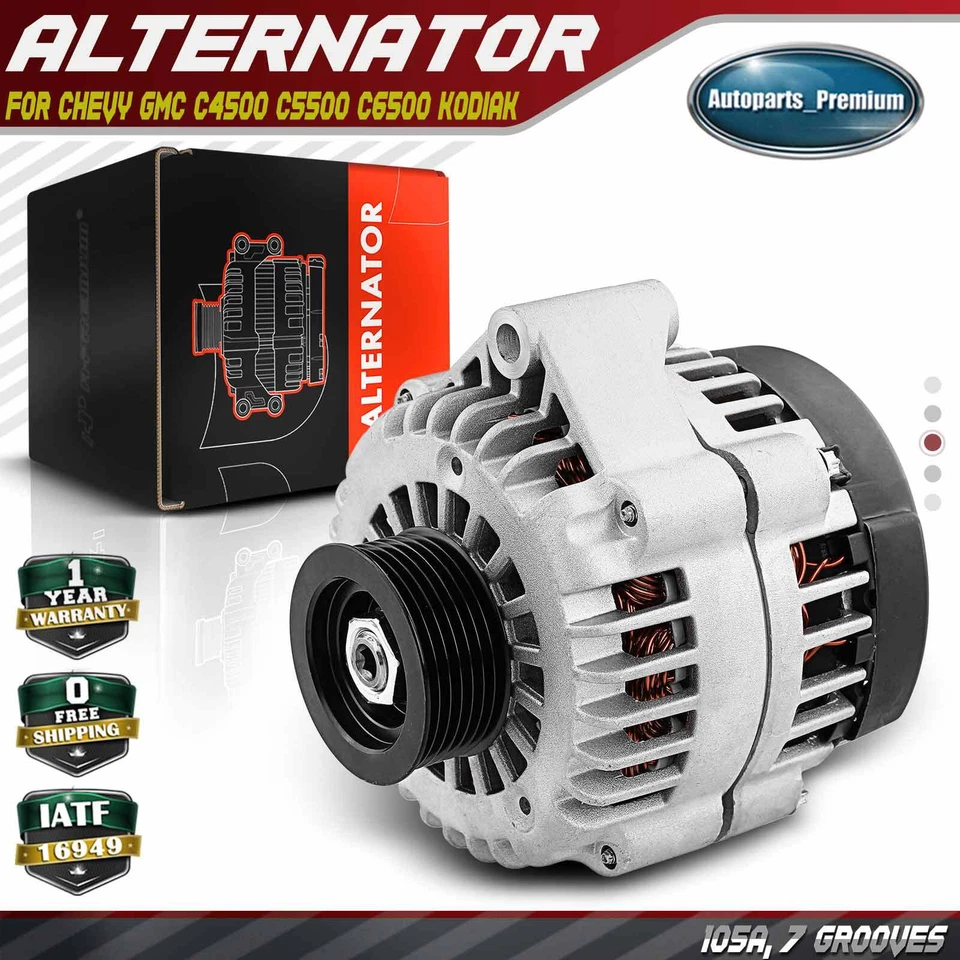 Alternador para Chevy GMC B7 C4500 C5500 C6500 C7500 Kodiak 01-05 105 Amp/12V CW Foto 1 de 4