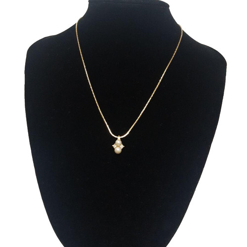 Collana Christian Dior perle strass oro x bianco donna