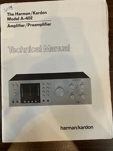 HARMAN KARDON A-402 A402 Manuale di servizio *ORIGINALE* LIBRO O SPEDIZIONE GRATUITA PDF - Foto 1 di 1