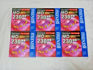 Menge 6 Maxell 3,5 Zoll 230 MB wiederbeschreibbare MO Festplatte Macintosh Format versiegelt Japan - Bild 1 von 4