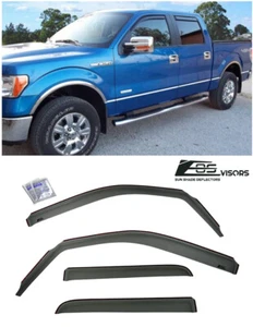 IN-CHANNEL Window Visors Side Rain Guard Deflectors For 09-14 Ford F150 Crew Cab - Bild 1 von 10