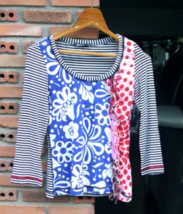 Pianura Studio Striped Ruffle Blouse 42 Italy - Picture 1 of 14
