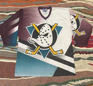 Vintage Anaheim Mighty Ducks NHL Ice Hockey Jersey Shirt Starter Rare Size M - Picture 1 of 4