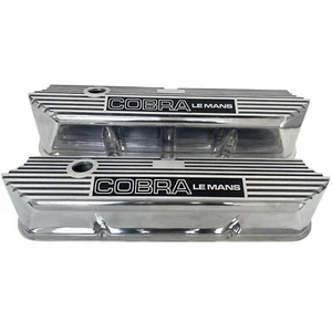 Ford FE COBRA Le Mans Tall Valve Covers - Long Plate - Polished - Ansen USA - Picture 1 of 9