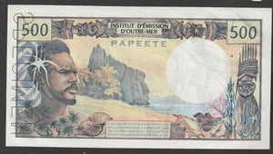 France, Tahiti specimen 500 francs banknote with Papeete overprint - Picture 1 of 2