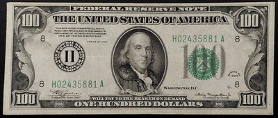 1934 $100 Federal Reserve Note, St Louis! Nice shape! No pinholes! Fr# 2152 H. - Image 1 of 4