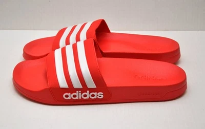 NEW Adidas Adilette Cloudfoam Men's Red Slip-On Shower Slides US SIZE 13 - Image 1 of 2