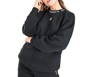 Adidas Boyfriend Crew Womens Active Sweaters Size S, Color: Black/Blush - Picture 1 of 2