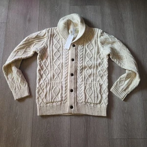 Janie and Jack Jungen cremefarbene Strickjacke Größe 8 - Bild 1 von 4