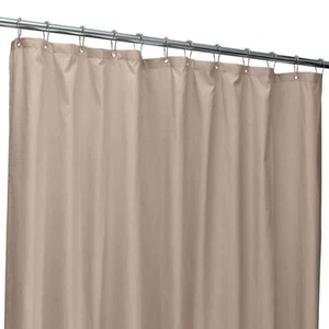 Microfiber Soft Touch Dash Design Shower Curtain Liner in Taupe - Picture 1 of 8
