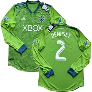 2018 Seattle Sounders Authentic Home Jersey #2 Dempsey Large Long Sleeve MLS Kit - Picture 1 of 21