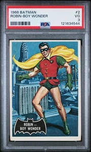 1966 Topps Batman Black Bat #2 Robin Boy Wonder ~ PSA 3 - Picture 1 of 2