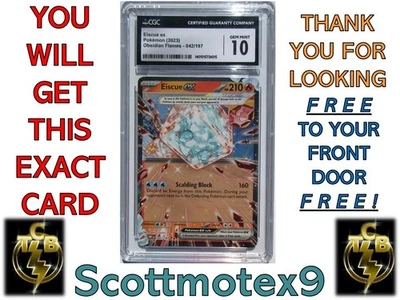 2023 Pokemon Eiscue ex Obsidian Flames 042/197 OBF EN Ultra Rare CGC 10 Gem Mint - Image 1 of 4