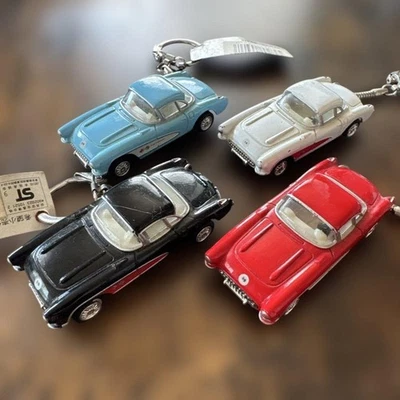 Rare Kinsmart 1/64 Chevy Corvette C1 1957 Diecast Mini Car Keychain Collectible - Image 1 of 4