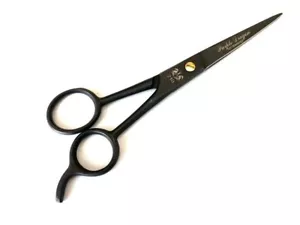 DOG PET CAT GROOMING SCISSORS 6.5" Full Black BRAND NEW - Picture 1 of 6