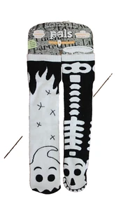 PALS SOCKS Brand Kids GHOST & SKELETON Mismatched Gripper Bottom AGES 8-12 - Picture 1 of 2