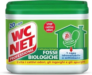 Wc Net Professional Fosse Biologiche 20 Capsule Idrosolubili per WC - Foto 1 di 6