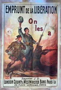 FIRMIN BOUISSET 1918 GROSSES ORIGINALPLAKAT KRIEG LITHOGRAPHIE - Bild 1 von 8