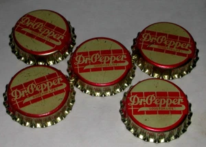 Set of 5 Vintage 1940s Dr Pepper Cork Unused Bottle Caps WINCHESTER VA - Picture 1 of 9