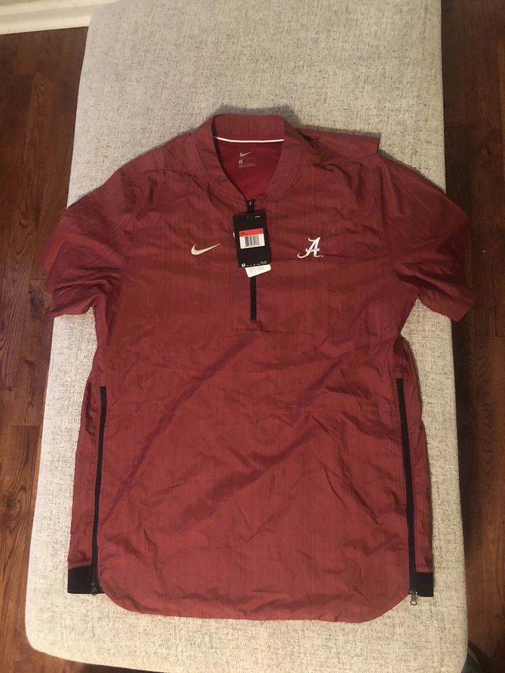 Nike Mens L Alabama Crimson Tide SS Baseball Cage Jacket Maroon 908419 613