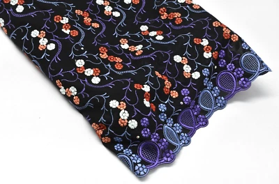 High Quality Austrian Fabric 5 Yards x 51" Semi-Sheer Embroidered Austria Flower - Image 1 of 4