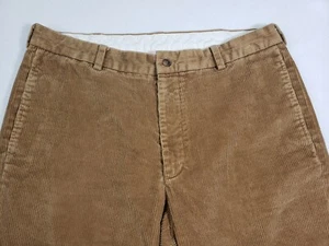 Brooks Brothers 346 - Medium Brown Corduroy Flat Front Pants 36x30 - Picture 1 of 8