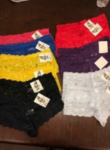 ANGELINA LADY'S LINGERIE ASSORTED LACE BOXER SHORT PANTIES, LARGE - Picture 1 of 3